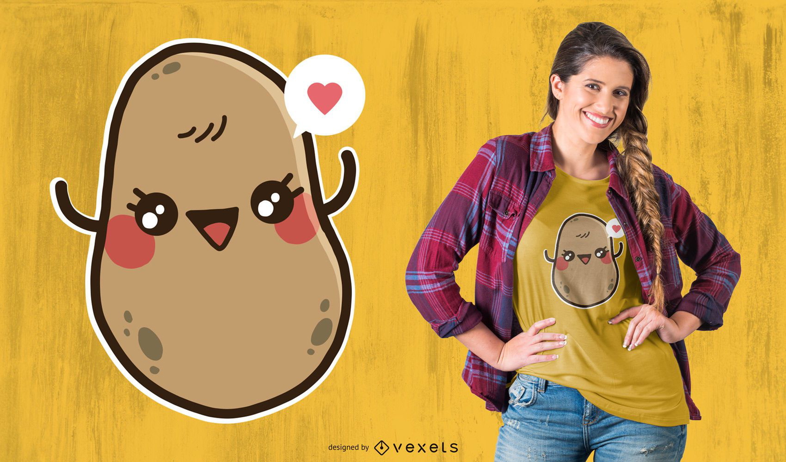 Design de t-shirt de batata Kawaii