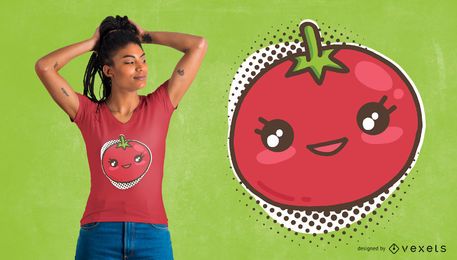 Diseño de camiseta de tomate kawaii