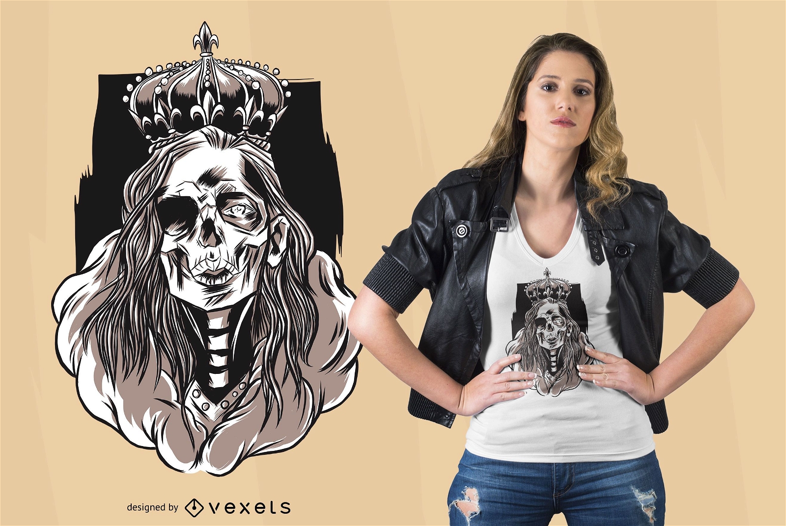 Skeleton queen t-shirt design