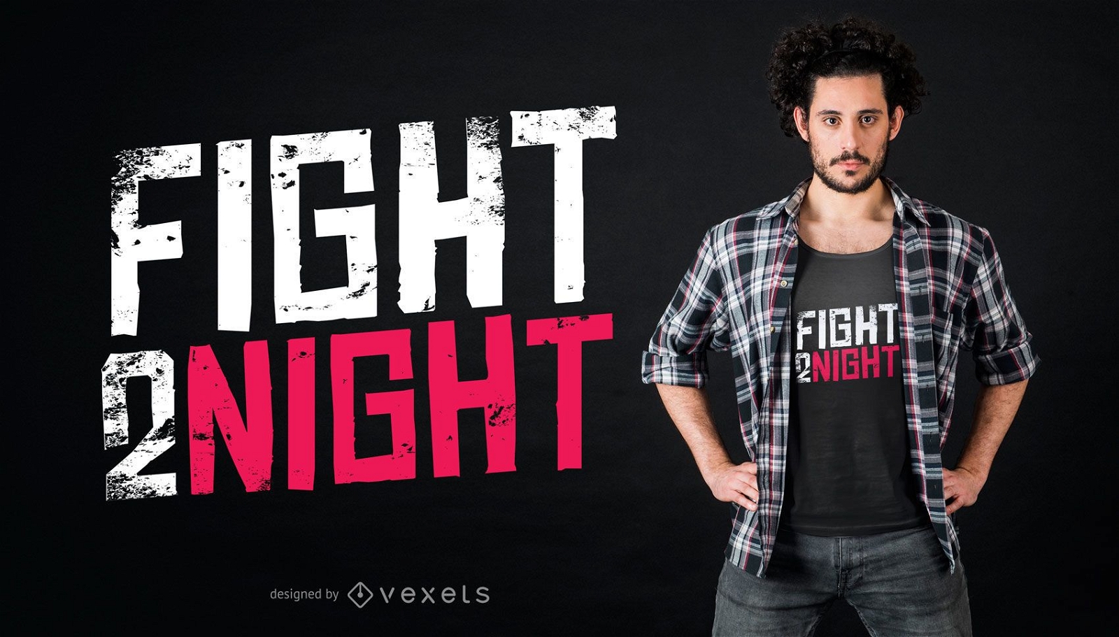 Diseño de camiseta Fight tonight
