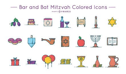 Pack de iconos de colores Bar y Bat Mitzvah Pack de iconos de colores Bar y Bat Mitzvah