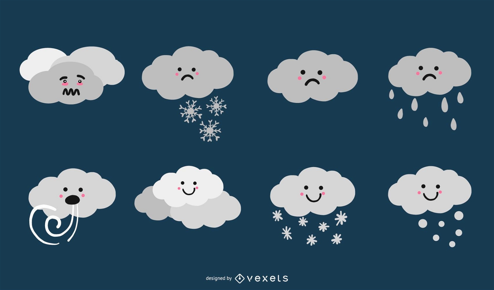 Coleção Cute Cloud Vector