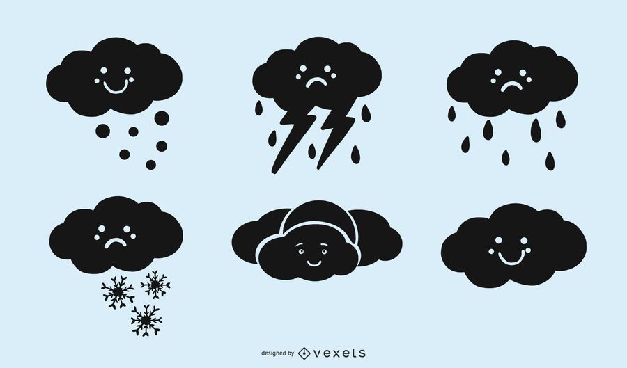 Pack de silueta linda nube Pack de silueta linda nube