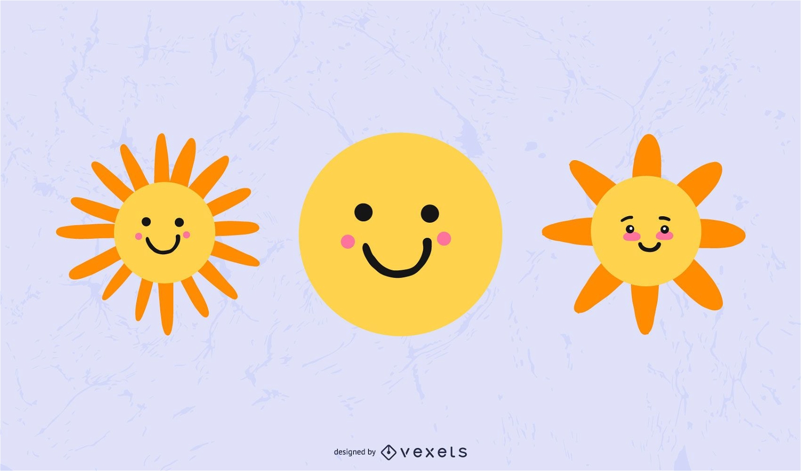 Conjunto de iconos de clima lindo sol
