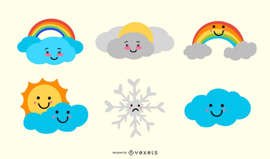 Cute Weather Icon Set Cute Weather Icon Set