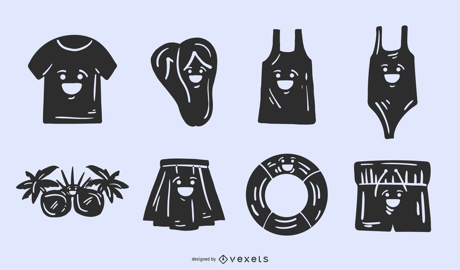 Summer Clothing Cute Silhouette Set Summer Clothing Cute Silhouette Set