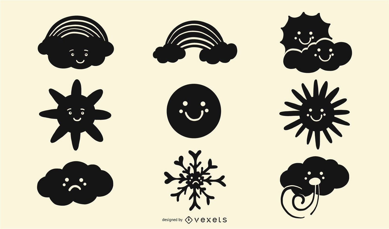 Weather Silhouette Icons Pack