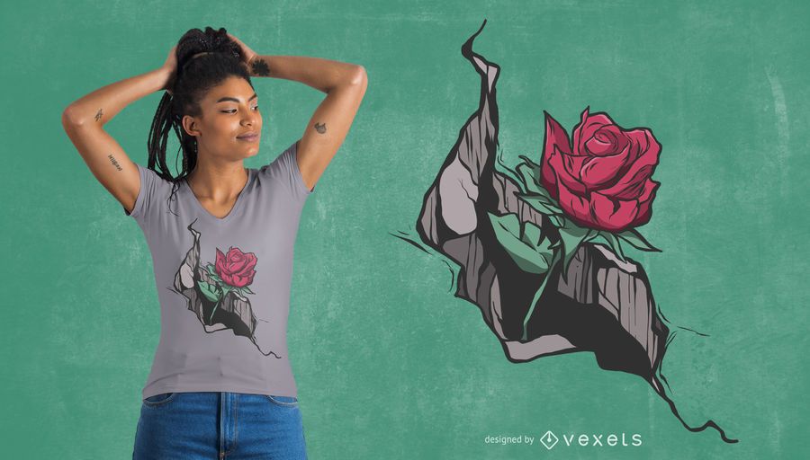 Diseño de camiseta rosa crack Diseño de camiseta rosa crack