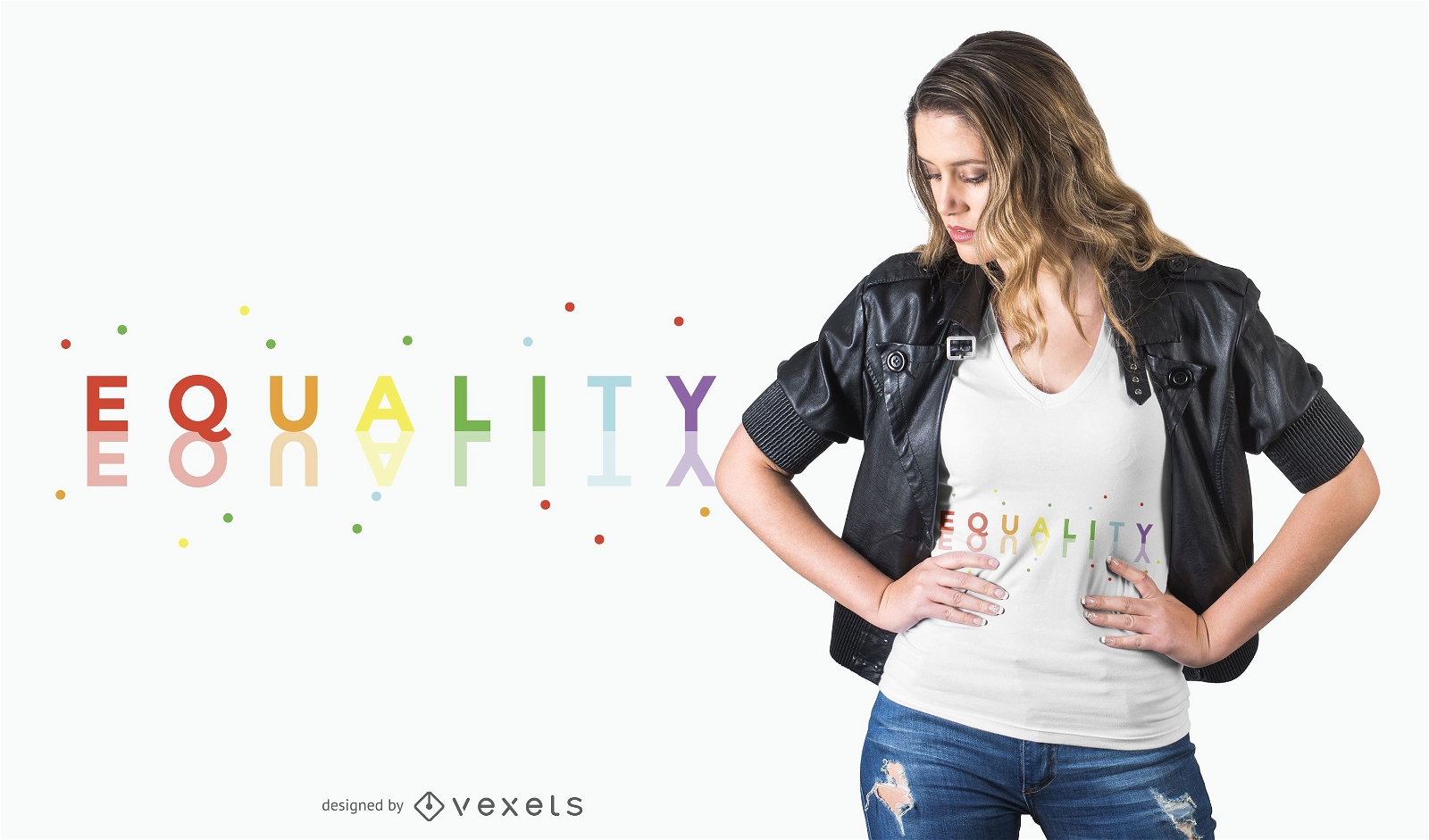 Design de camiseta com arco-íris Igualdade