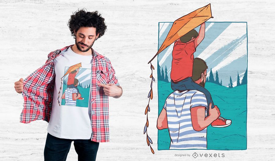 Piggyback father son t-shirt design Piggyback father son t-shirt design