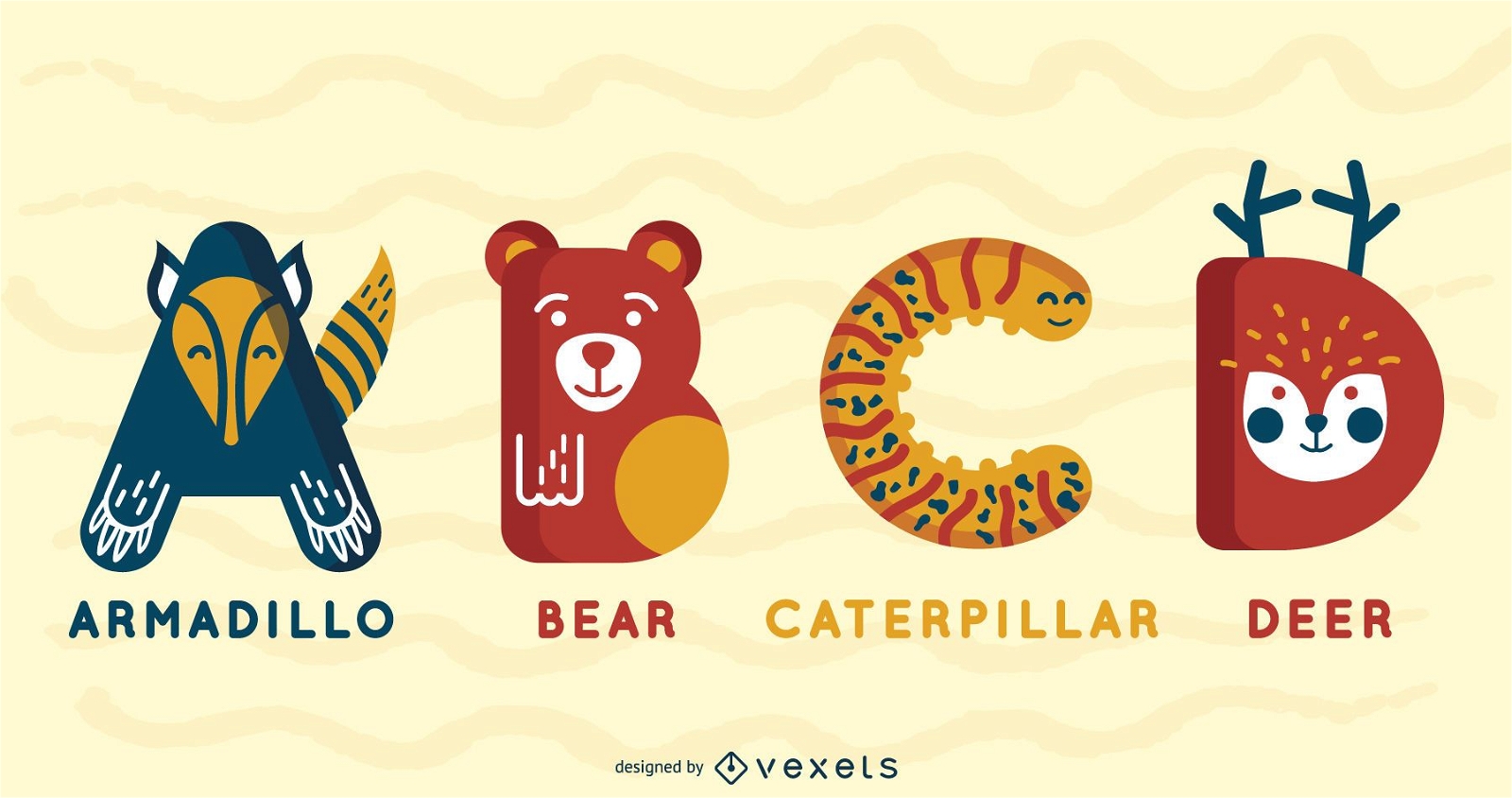 Tieralphabet Illustrated Pack ABCD