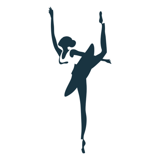Ballerina ballet dancer posture skirt silhouette PNG Design