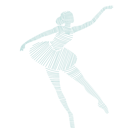 Bailarina de ballet bailarina postura falda silueta a rayas Diseño PNG