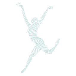 Ballerina Balletttänzer Trikot Haltung gestreifte Silhouette PNG-Design