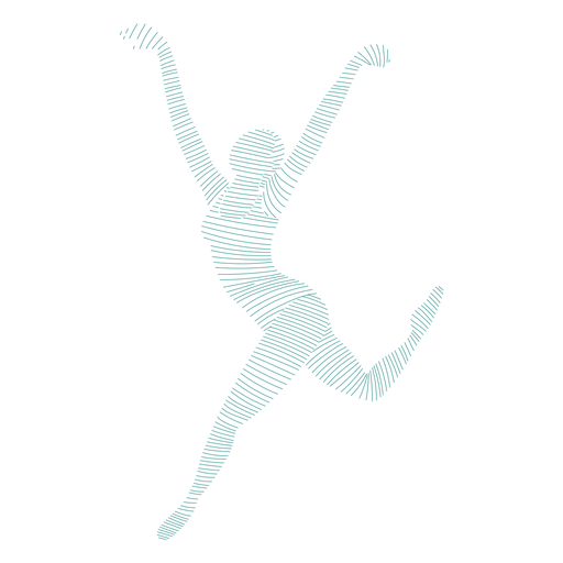 Bailarina bailarina de ballet tricot postura silueta rayada Diseño PNG
