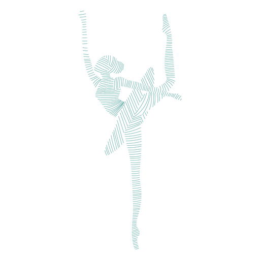 Ballerina skirt ballet dancer posture striped silhouette PNG Design