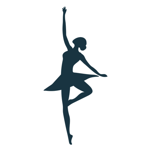 Ballerina skirt posture ballet dancer silhouette PNG Design