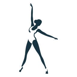 Silhueta de postura de sapatilha de ponta da bailarina de balé tricot Desenho PNG