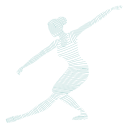 Ballerina tricot ballet dancer posture striped silhouette PNG Design