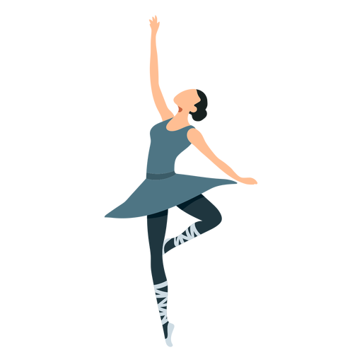 Bailarina de ballet postura bailarina pointe falda plana