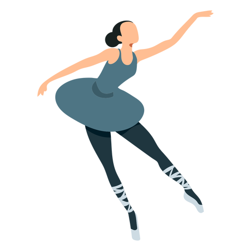 Ballet dancer posture ballerina skirt pointe shoe flat PNG Design