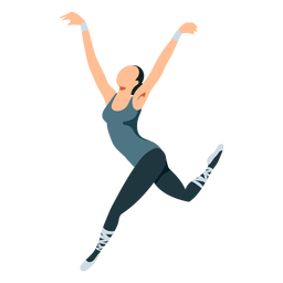 Ballet dancer posture ballerina tricot pointe shoe flat PNG Design