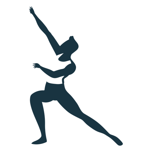 Silueta detallada de postura de bailarina de ballet Diseño PNG