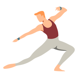 Ballet dancer posture flat PNG Design