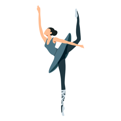 Falda de postura de bailarina de ballet bailarina pointe zapato plano Diseño PNG