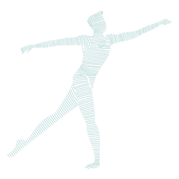 Ballet dancer posture striped silhouette PNG Design