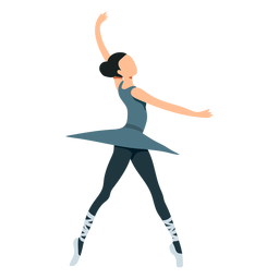 Bailarina de ballet falda postura bailarina pointe zapato plano Diseño PNG