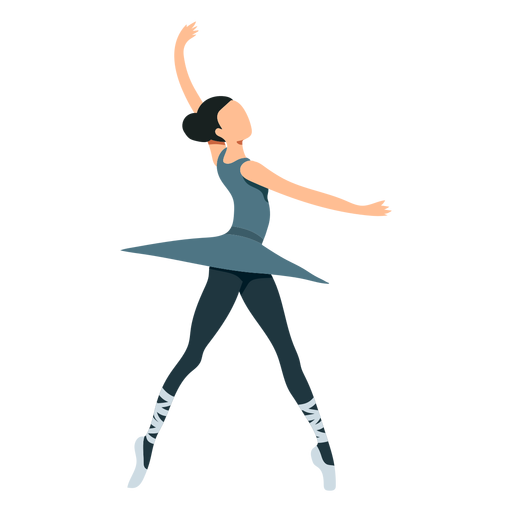 Bailarina de ballet falda postura bailarina pointe zapato plano Diseño PNG