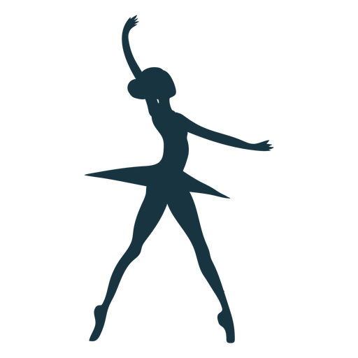 Ballet dancer skirt posture ballerina silhouette PNG Design