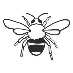 Bienenwespenstreifenflügel kritzeln PNG-Design