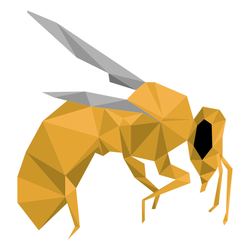 Bienenflügelbeinwespe Low Poly PNG-Design