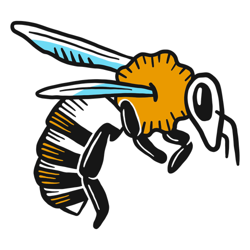 Dibujo de avispa de pata de ala de abeja