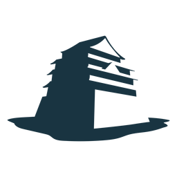 Detaillierte Silhouette des Gebäudedachwandhauses PNG-Design