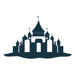 Castillo palacio torre puerta techo cúpula silueta detallada Diseño PNG
