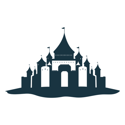Castle palace tower gate roof dome detailed silhouette PNG Design
