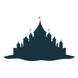 Castle palace tower gate roof dome silhouette PNG Design