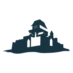 Detaillierte Silhouette des Schlossturmtor-Dachkuppels PNG-Design