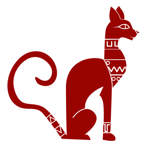 Silueta detallada de patrón de cola de oreja de hocico de gato Diseño PNG
