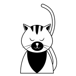Cat muzzle whisker ear tail stroke PNG Design