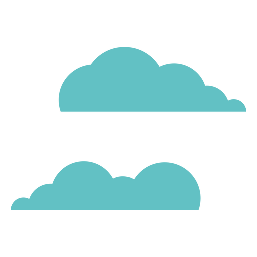 Wolkenpaar zwei flach PNG-Design