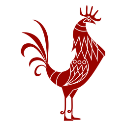 Detaillierte Silhouette des Hahnschnabelfederflügel-Beinkammmusters PNG-Design