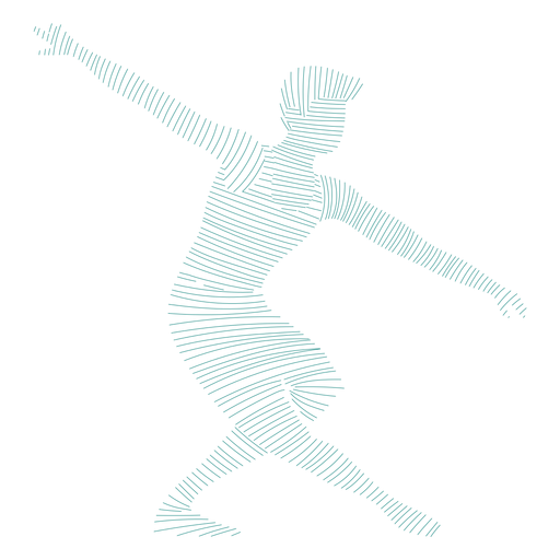 Silhueta de balé com postura de dançarina Desenho PNG