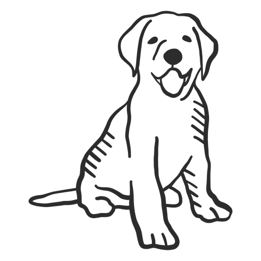 Dog puppy tongue tail ear doodle PNG Design