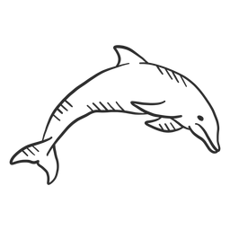 Dolphin flipper swimming tail doodle PNG Design
