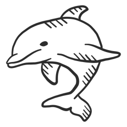 Dolphin flipper tail swimming doodle PNG Design
