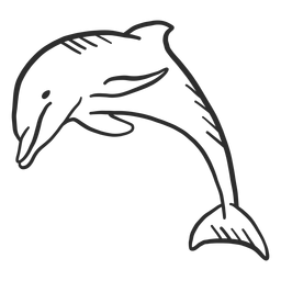 Doodle nadador de cauda de golfinho Desenho PNG